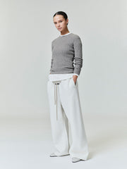 Womens Waffle Knit Long Sleeve Top