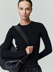 Womens Waffle Knit Long Sleeve Top