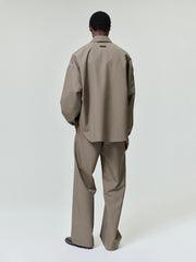 Wool Poplin Casual Flat Front Pants