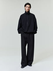 Wool Ripstop Half Zip Track Jacket