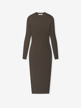 Womens Rib Knit Fitted Long Sleeve Dress