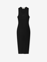 Womens Rib Knit Fitted Long Tank Dress