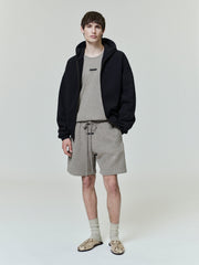 Embossed 90s Fit Fleece Zip-Up Hoodie