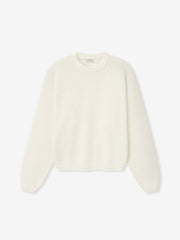 Double Knit Linen Wool Cotton Crewneck Sweater