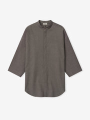 Cotton Wool Oxford Mandarin Relaxed Short Sleeve Shirt