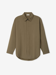 Wool Poplin Relaxed Shirt