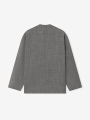 Mouline Wool Relaxed Lapelless Jacket