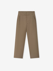 Wool Poplin Casual Flat Front Pants