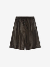 Womens Leather Drawstring Shorts
