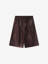 Womens Leather Drawstring Shorts