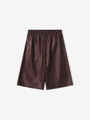Womens Leather Drawstring Shorts