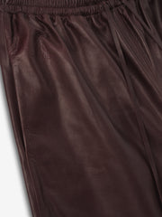 Womens Leather Drawstring Shorts