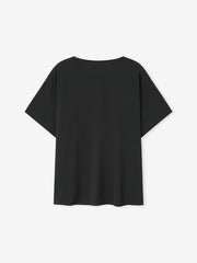 Womens Superfine Wool Boat Neck Tee