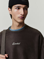 Suede Fleece Signature Modern Crewneck Sweatshirt