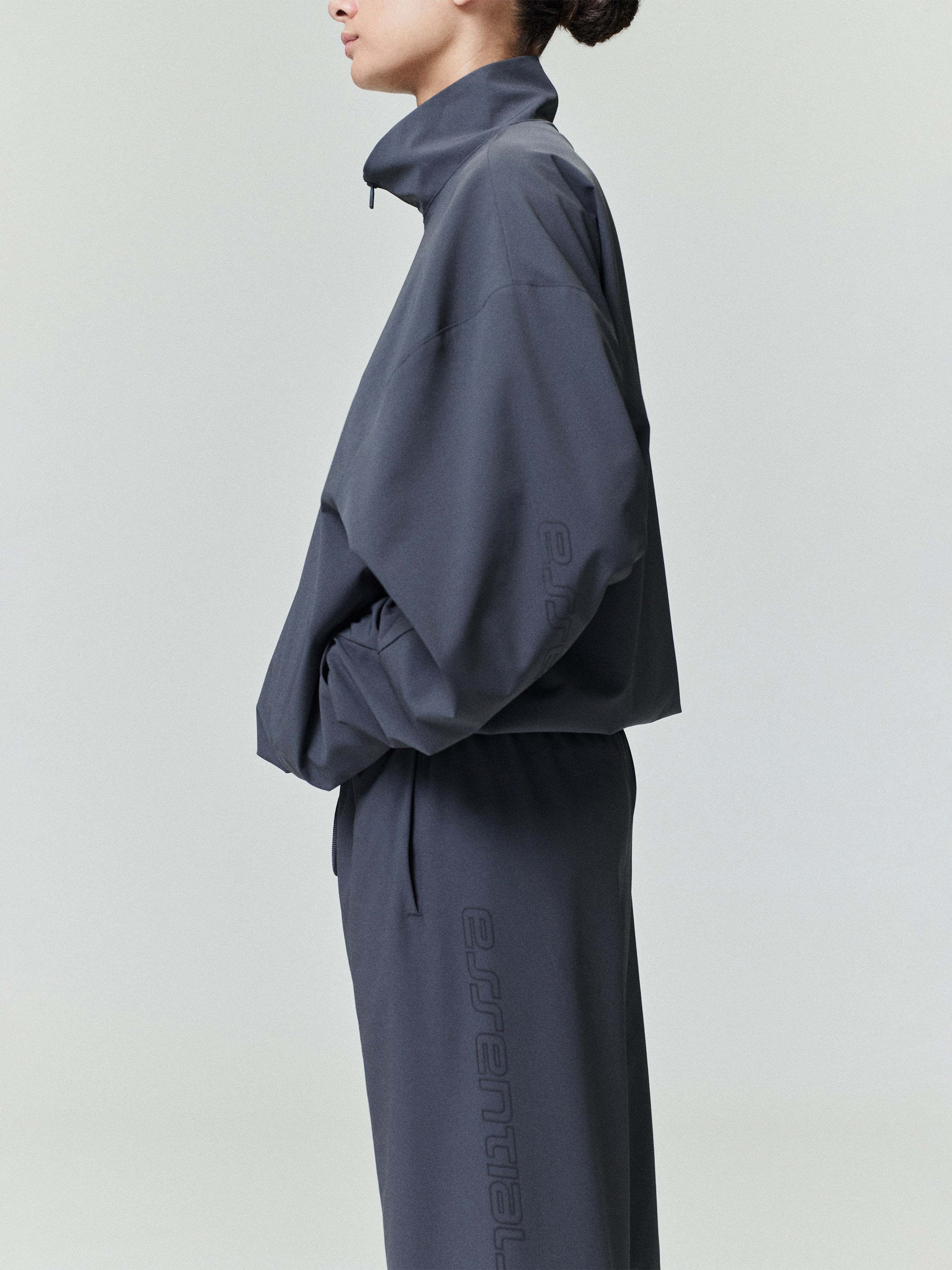 Womens Nylon Half Zip Track Jacket