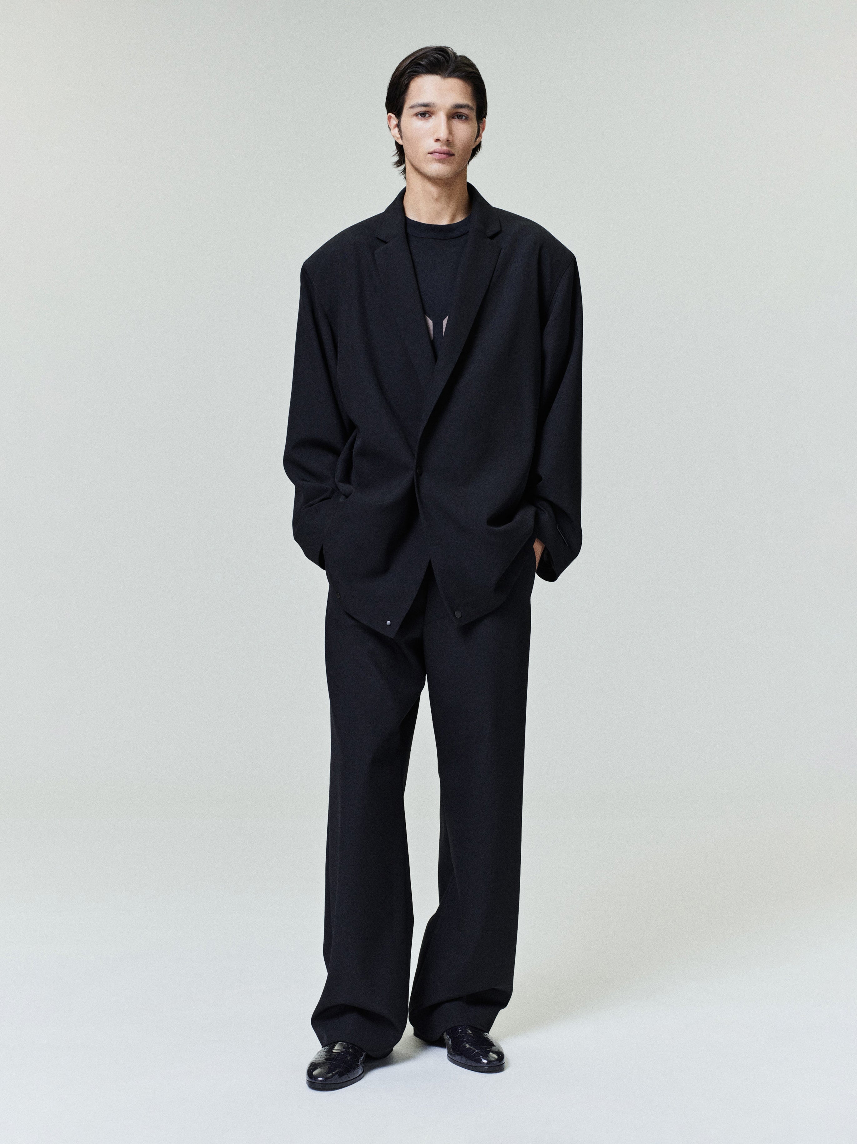 Wool Ripstop Relaxed Long Jacket