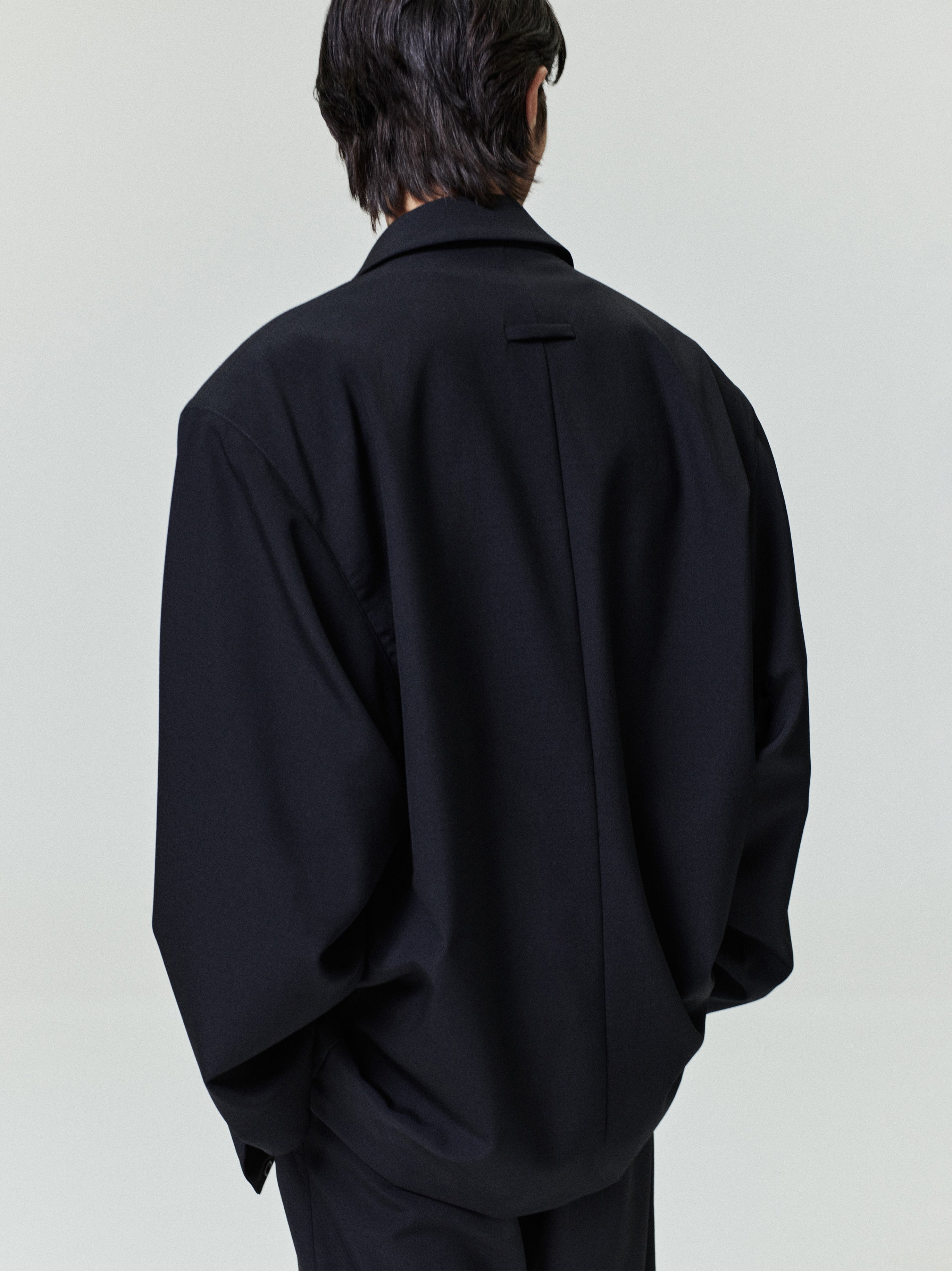 Wool Ripstop Relaxed Long Jacket