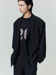 Wool Ripstop Relaxed Long Jacket