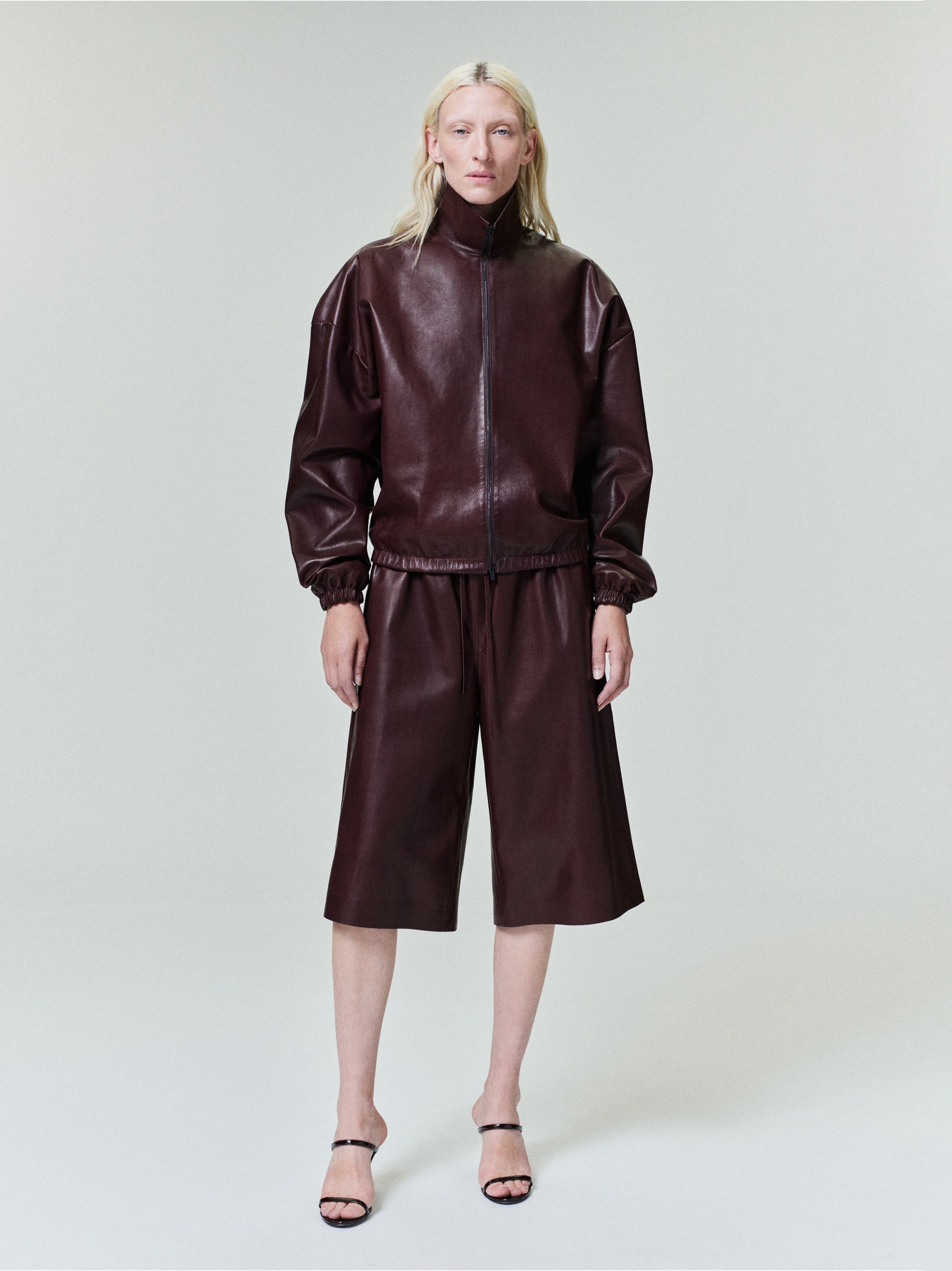 Womens Leather Drawstring Shorts