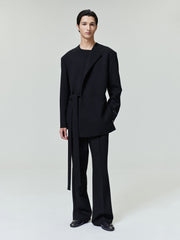 Double Weave Wool Tailored Flared Pants