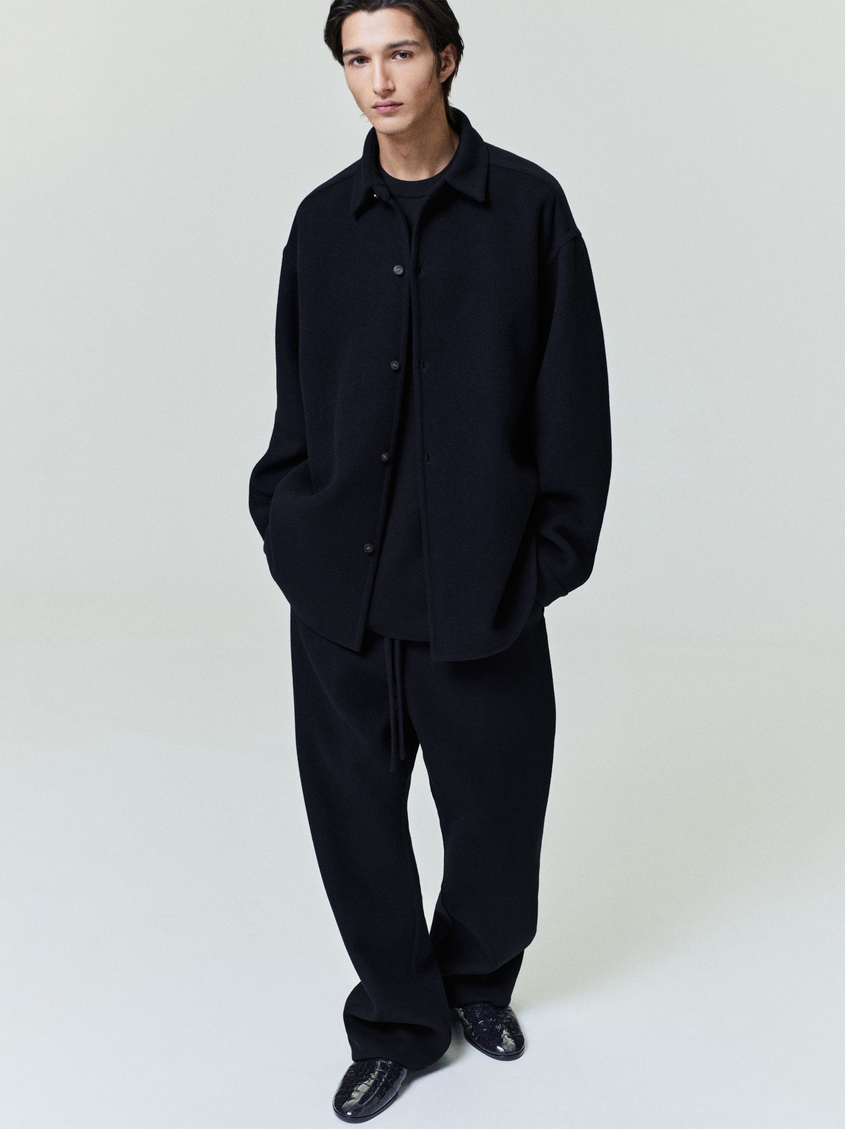 Double Face Wool Cashmere Relaxed Shirt