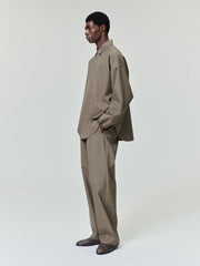 Wool Poplin Casual Flat Front Pants