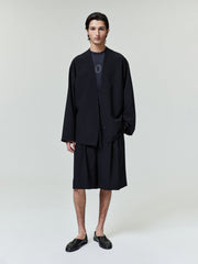 Easy Care Wool Relaxed Lapelless Jacket