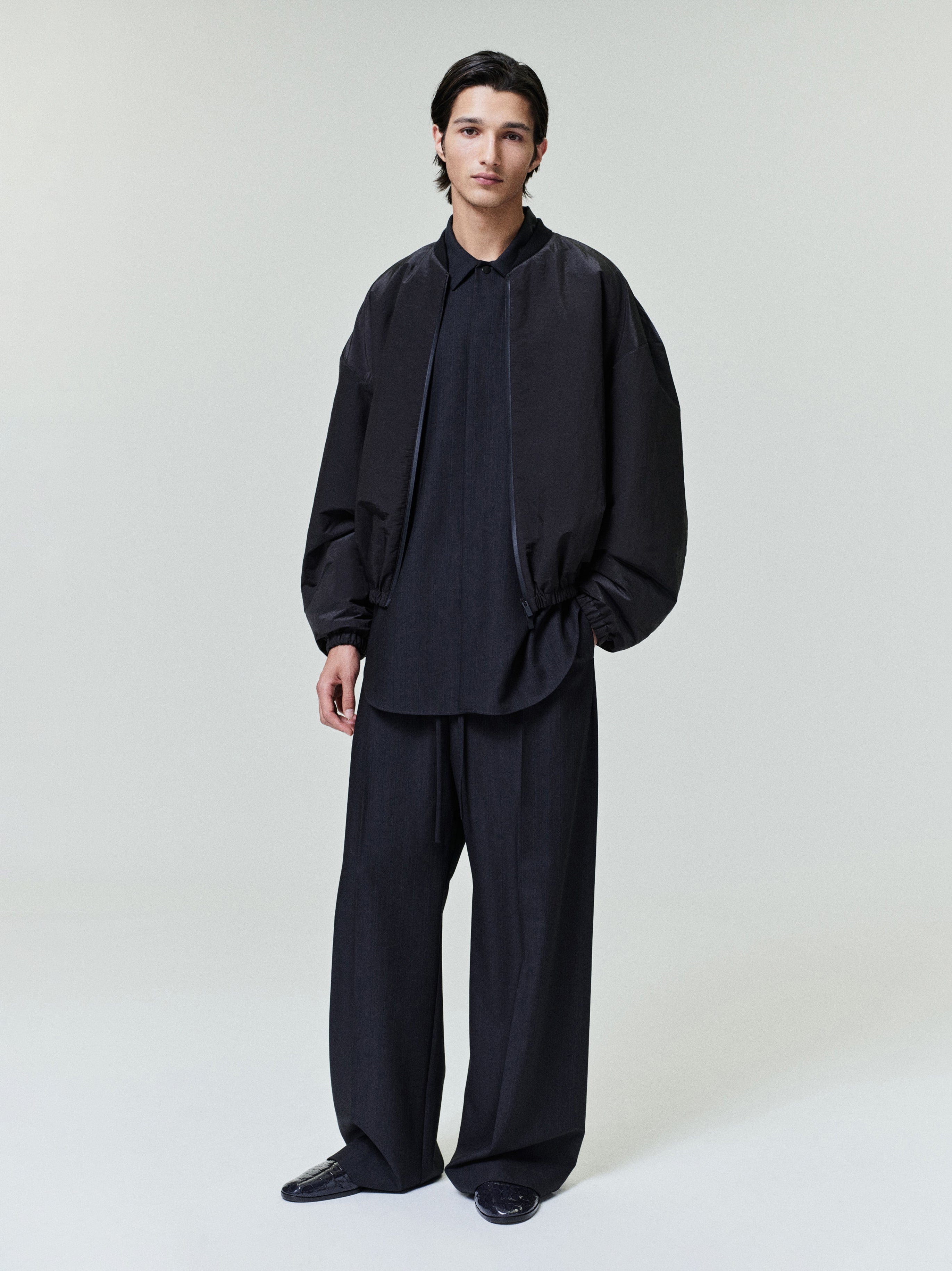 Nylon Taffeta Padded Bomber Jacket