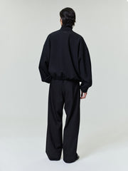 Wool Ripstop Wide Leg Drawstring Pants