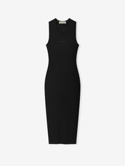 Womens Rib Knit Fitted Long Tank Dress
