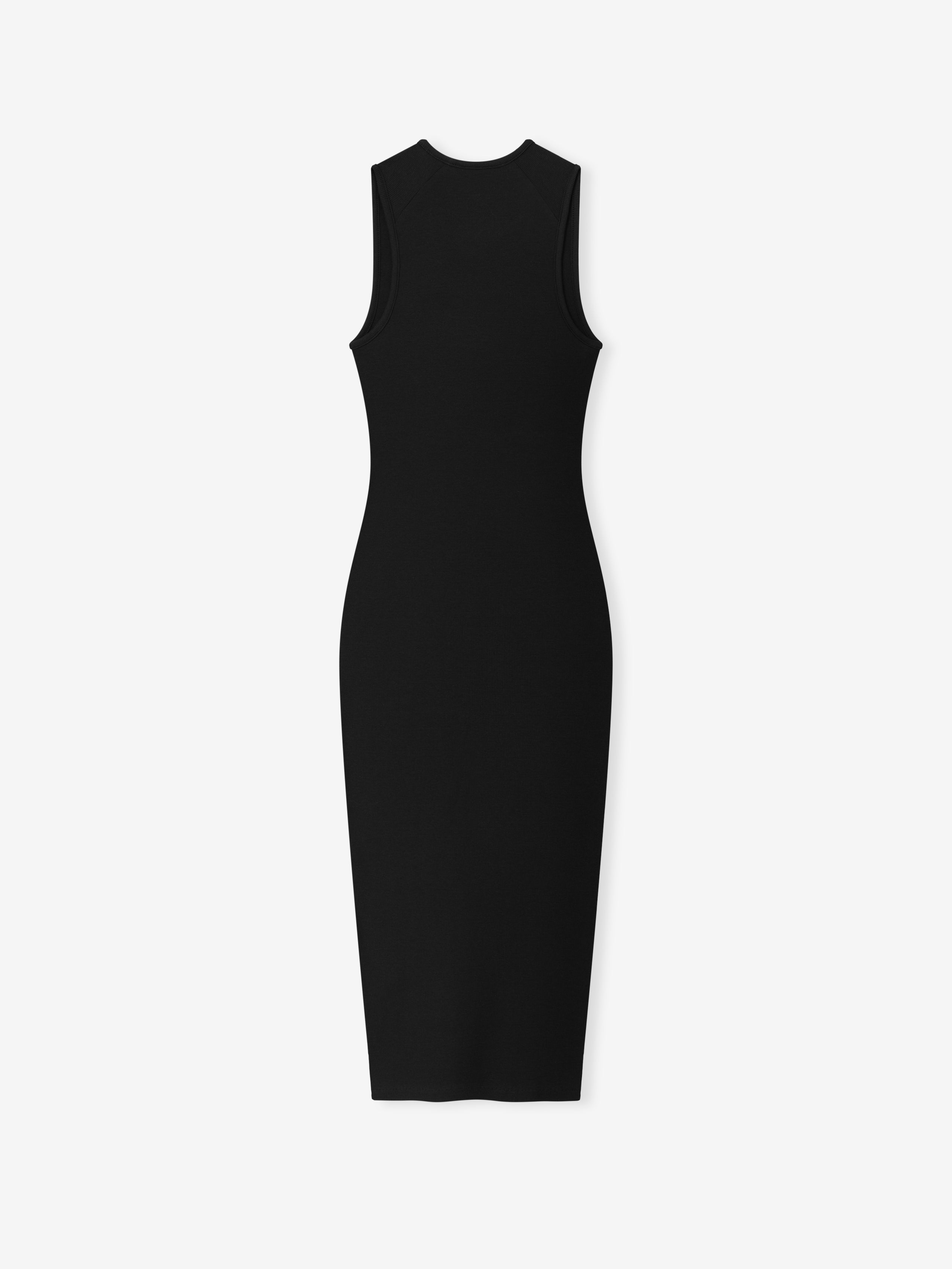 Womens Rib Knit Fitted Long Tank Dress