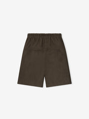 Suede Fleece Signature Relaxed Sweatshort W/ Piping
