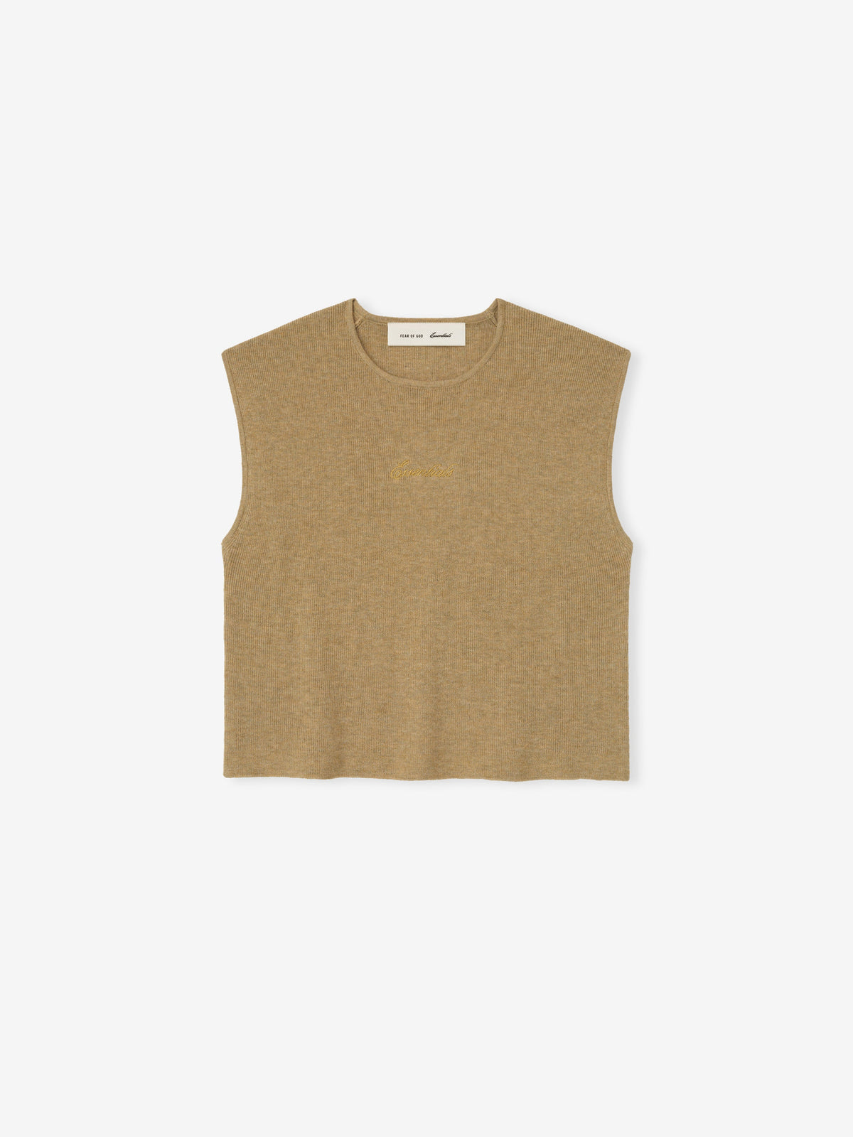 Womens Signature Rib Knit Cropped Top