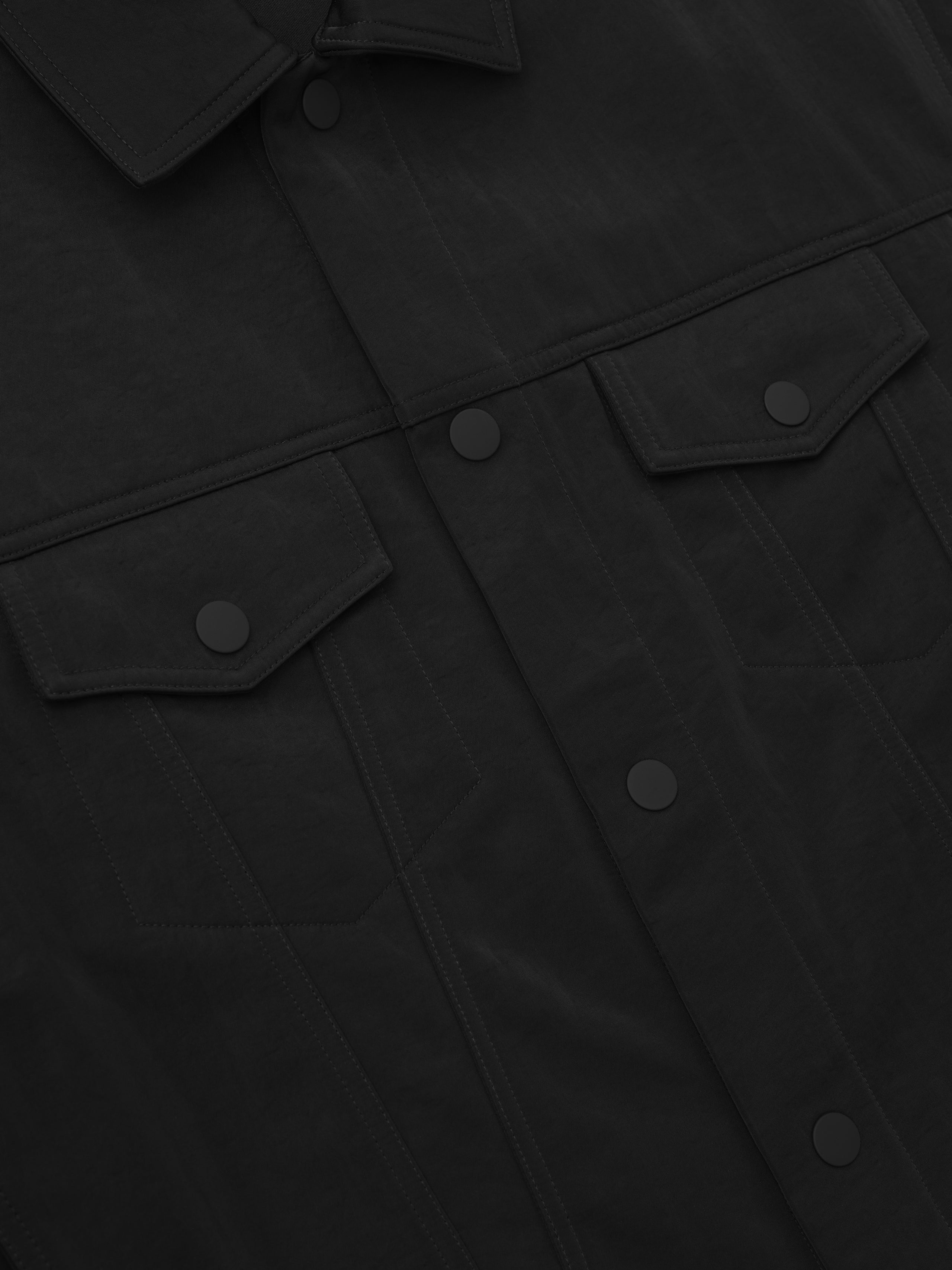 Textured Nylon Trucker Jacket