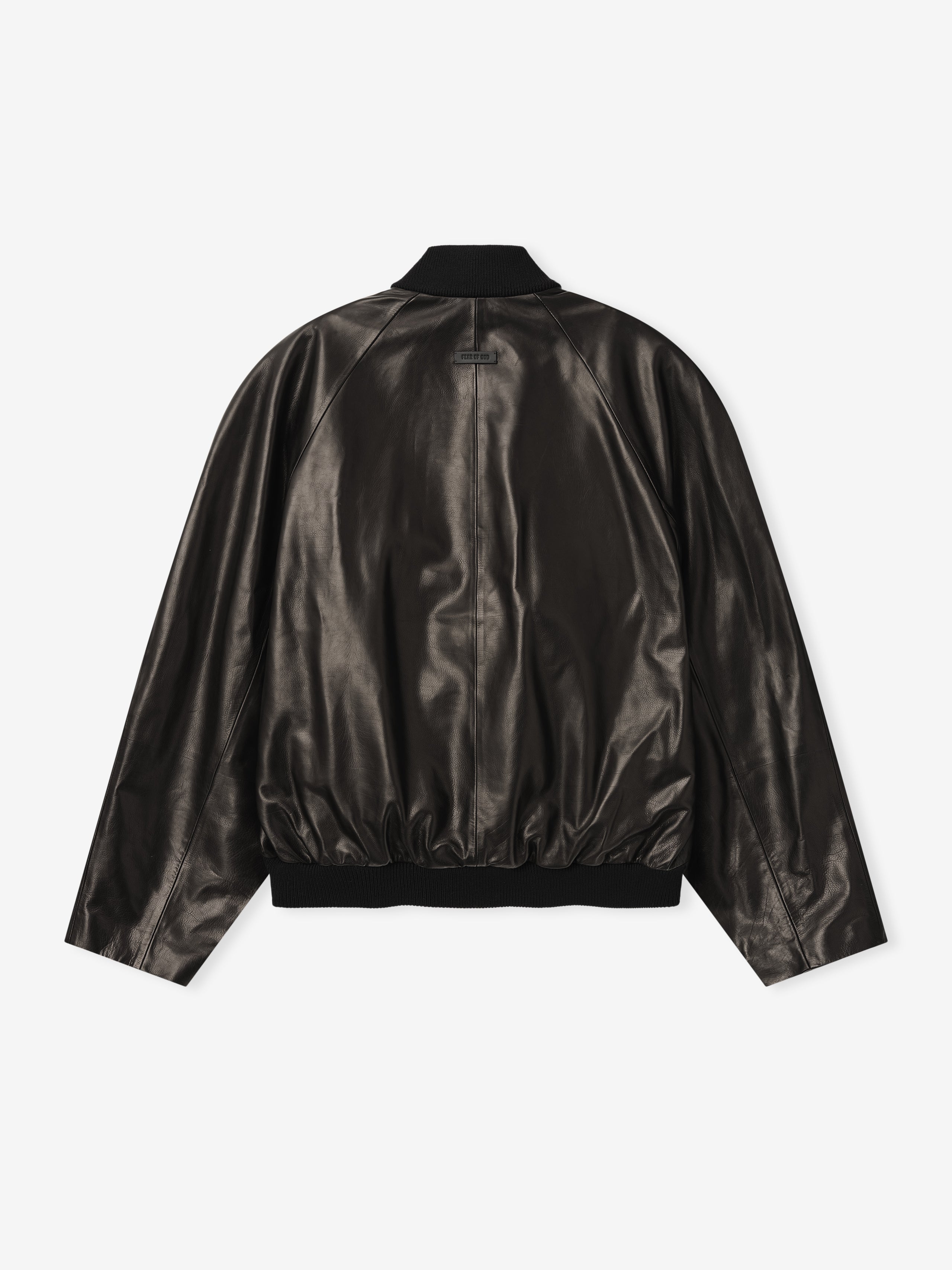 Leather Raglan Bomber Jacket