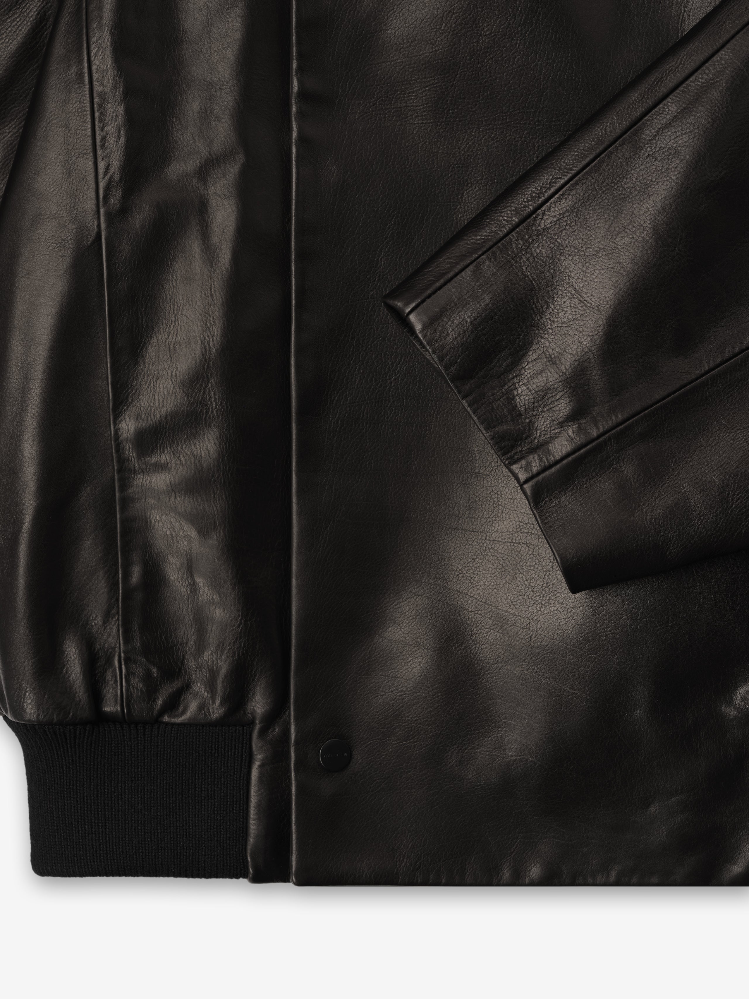 Leather Raglan Bomber Jacket