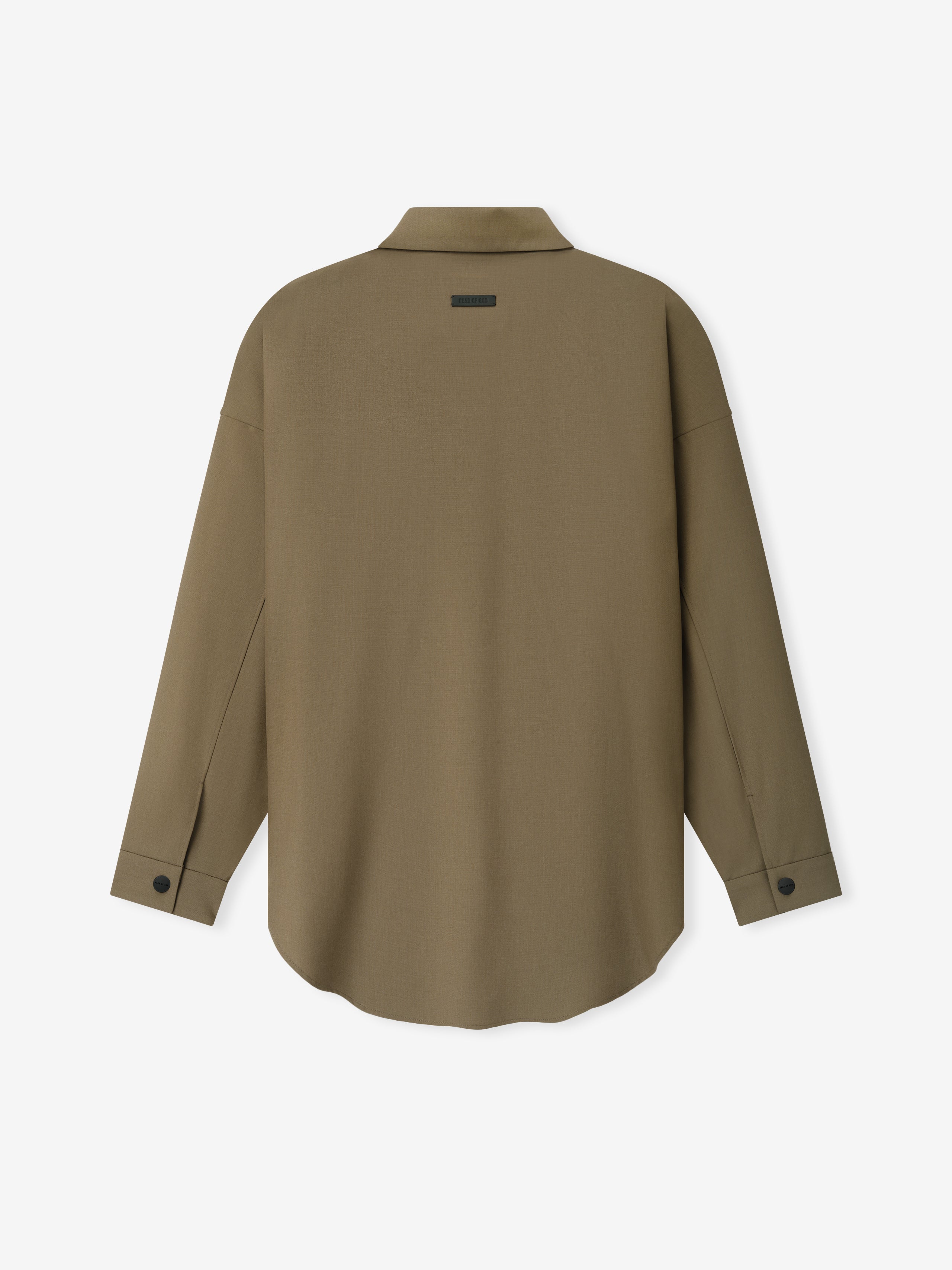 Wool Poplin Relaxed Shirt