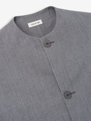 Wool Linen Collarless Sport Jacket