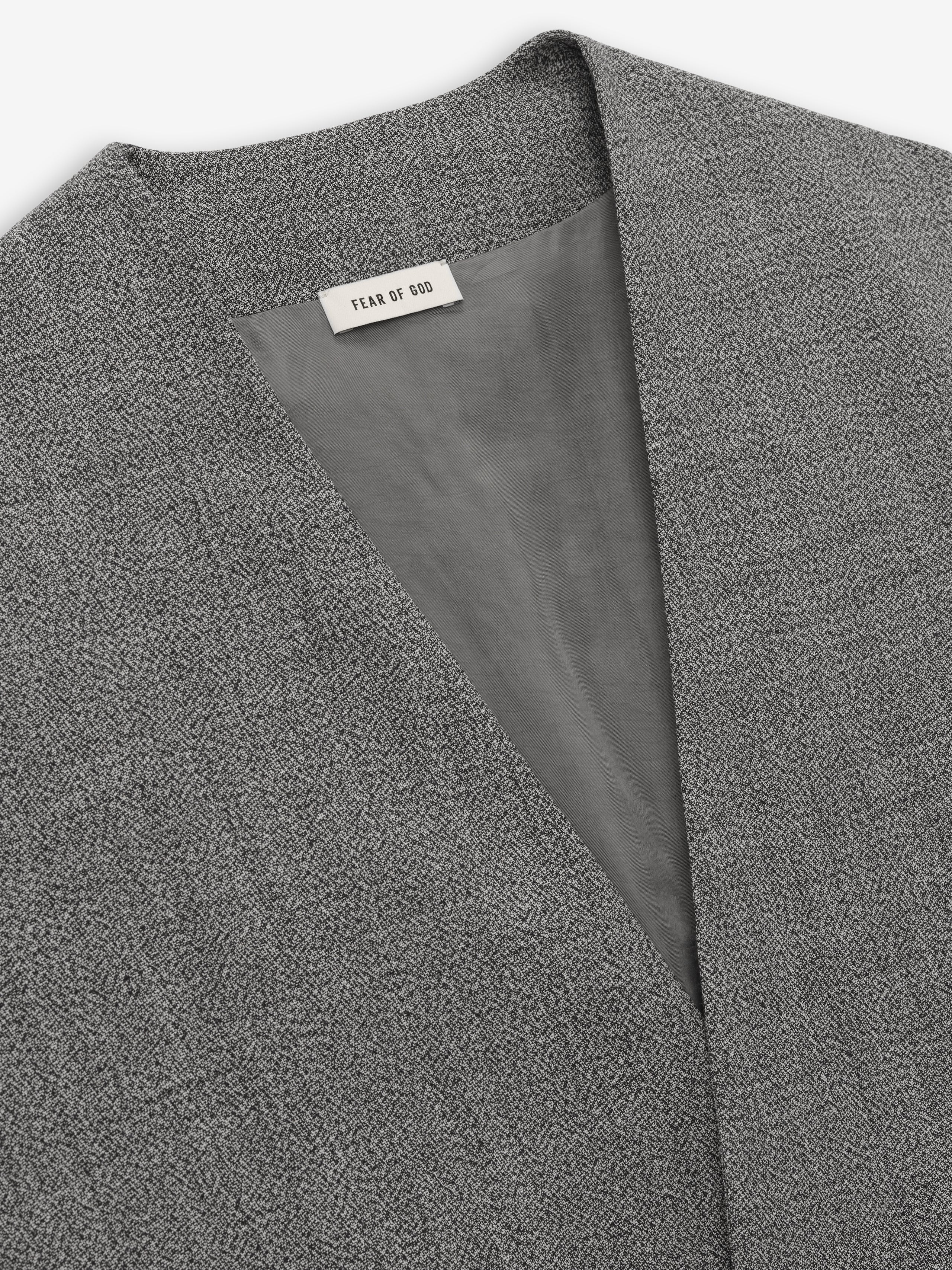 Mouline Wool Relaxed Lapelless Jacket