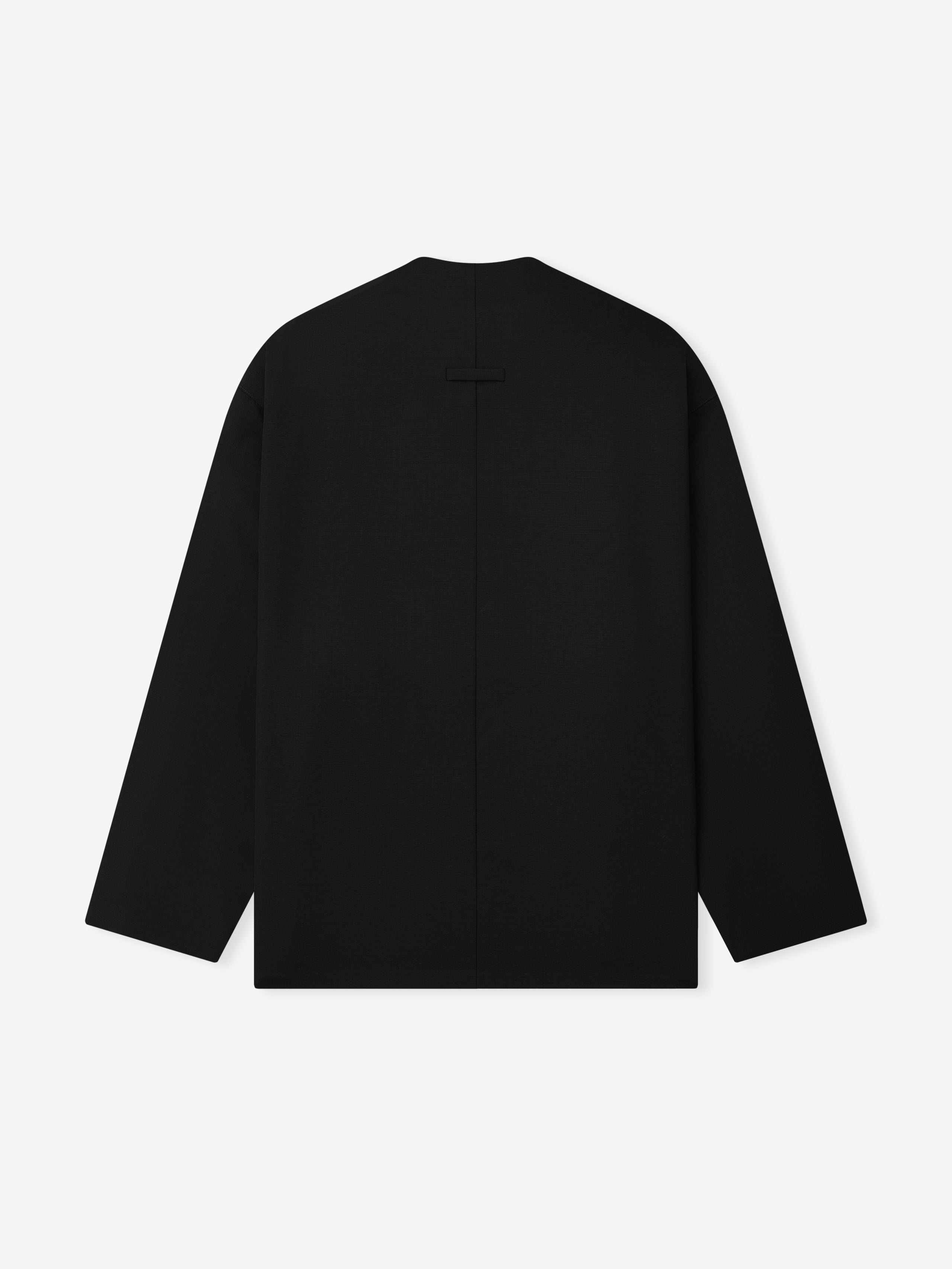 Relaxed Cropped Lapelless Jacket