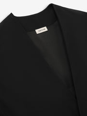 Relaxed Cropped Lapelless Jacket