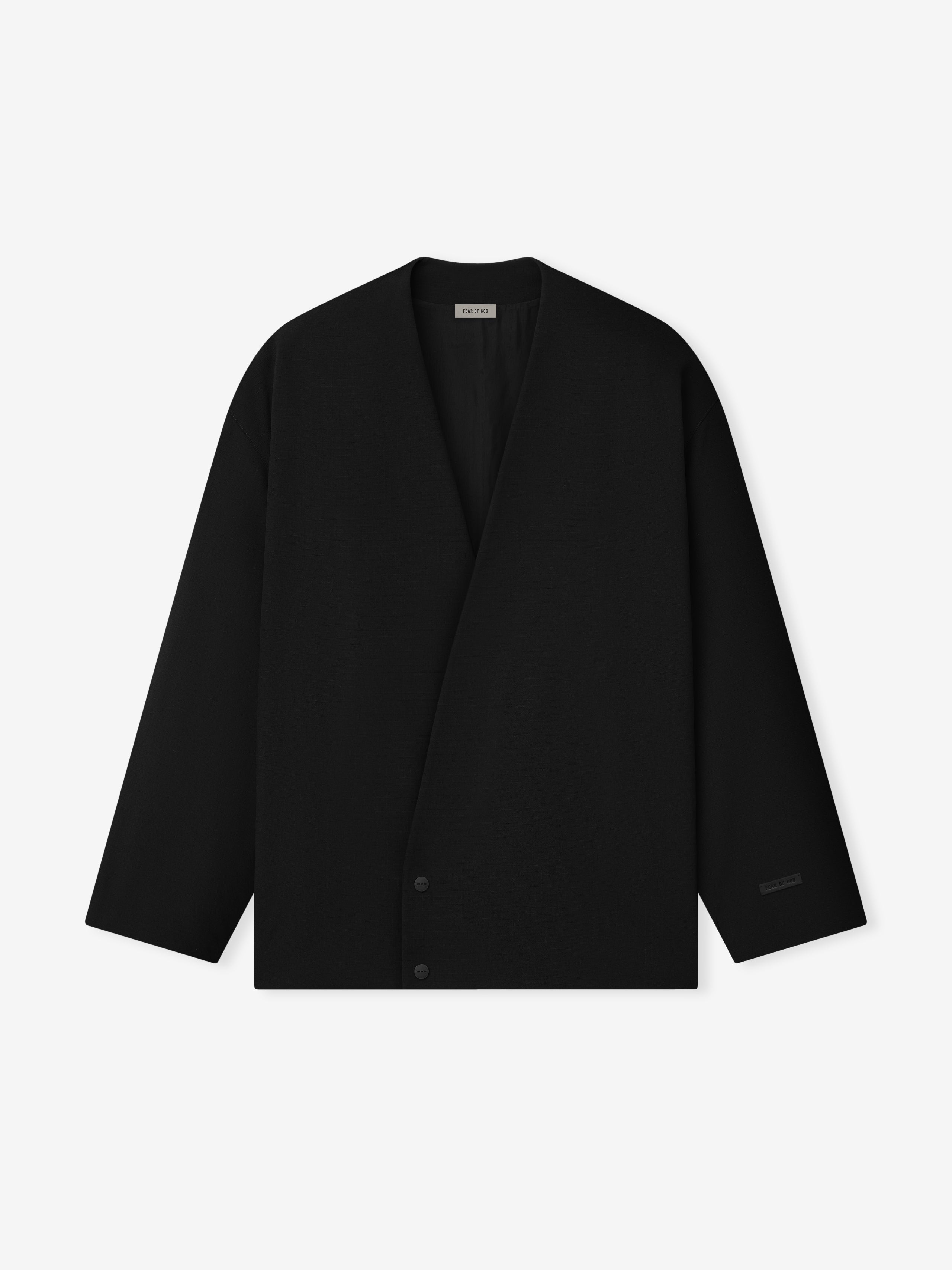 Easy Care Wool Relaxed Lapelless Jacket