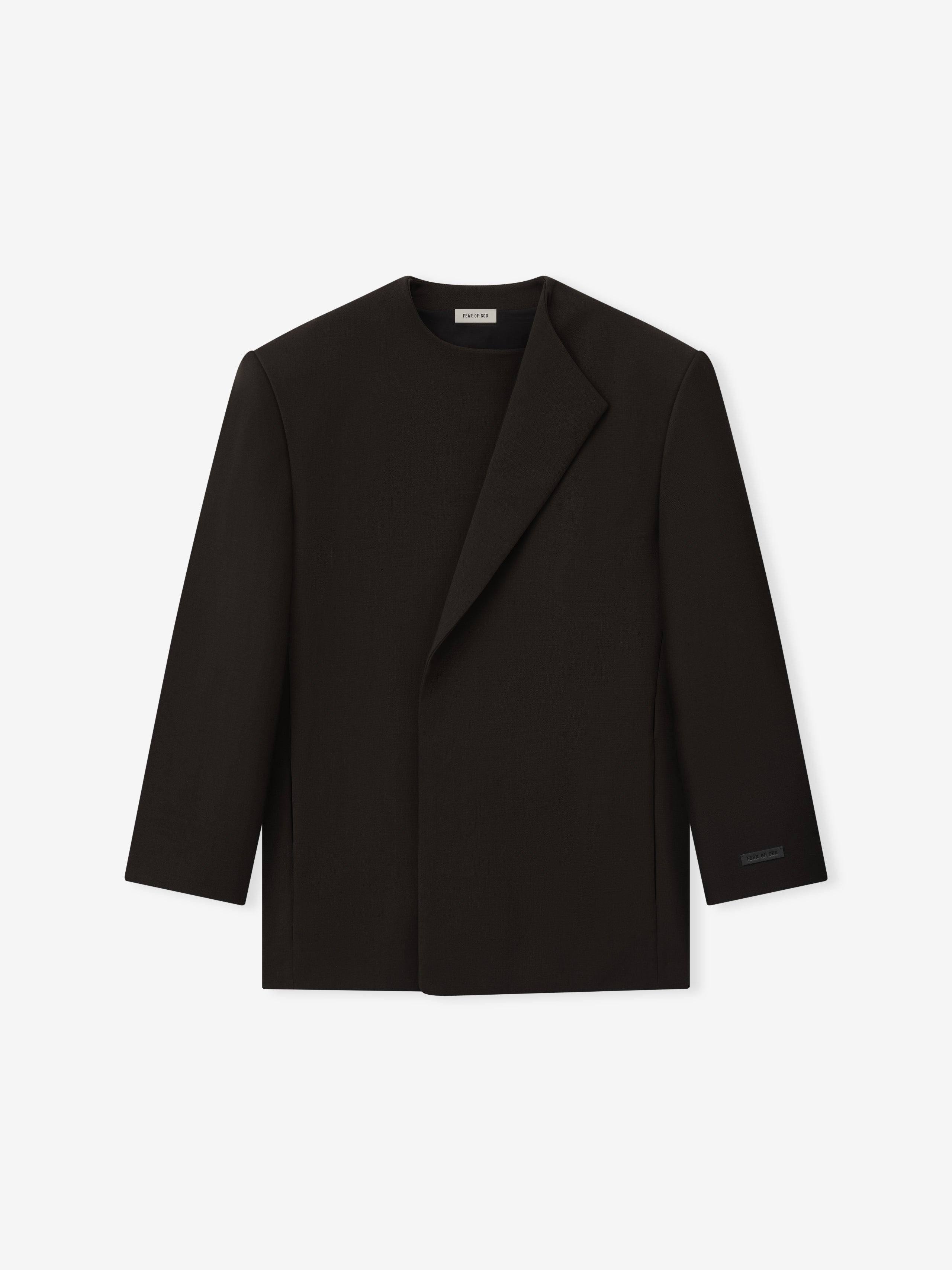 Double Weave Wool Crewneck Jacket