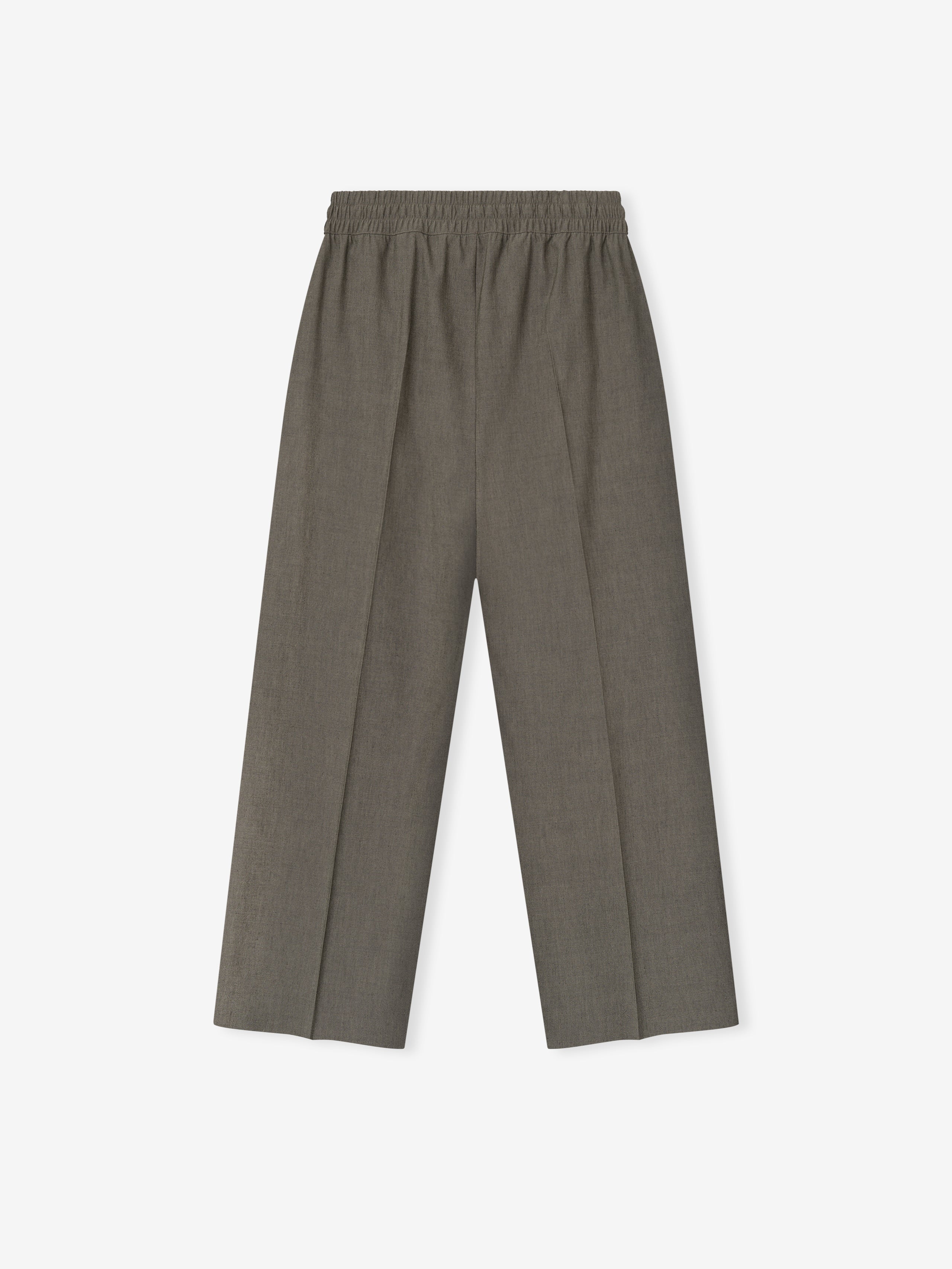 Cotton Wool Oxford Wide Leg Drawstring Pants