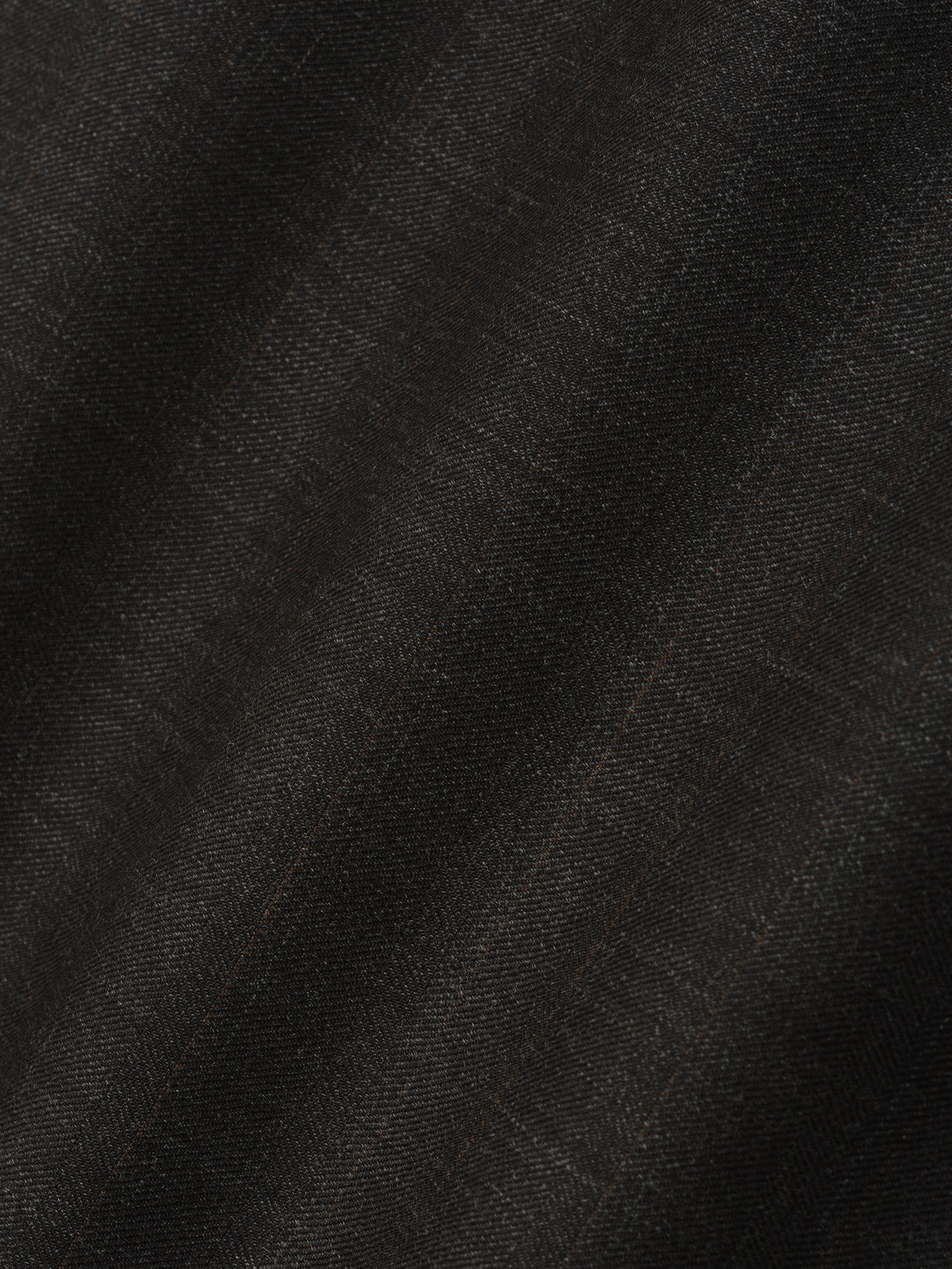 Grey Striped Wool Wide Leg Drawstring Pants