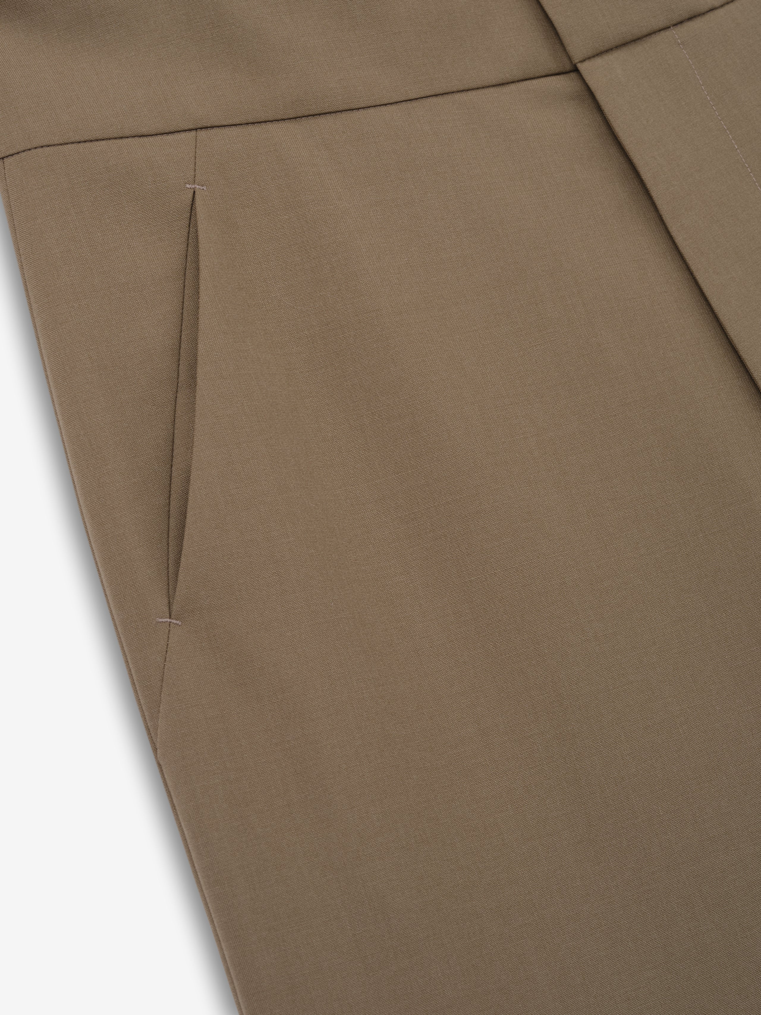 Wool Poplin Casual Flat Front Pants