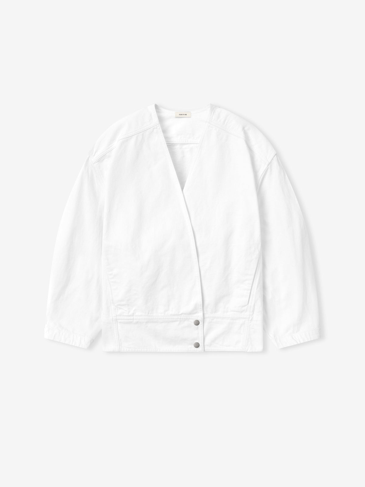 Womens Cotton Twill Relaxed Lapelless Jacket