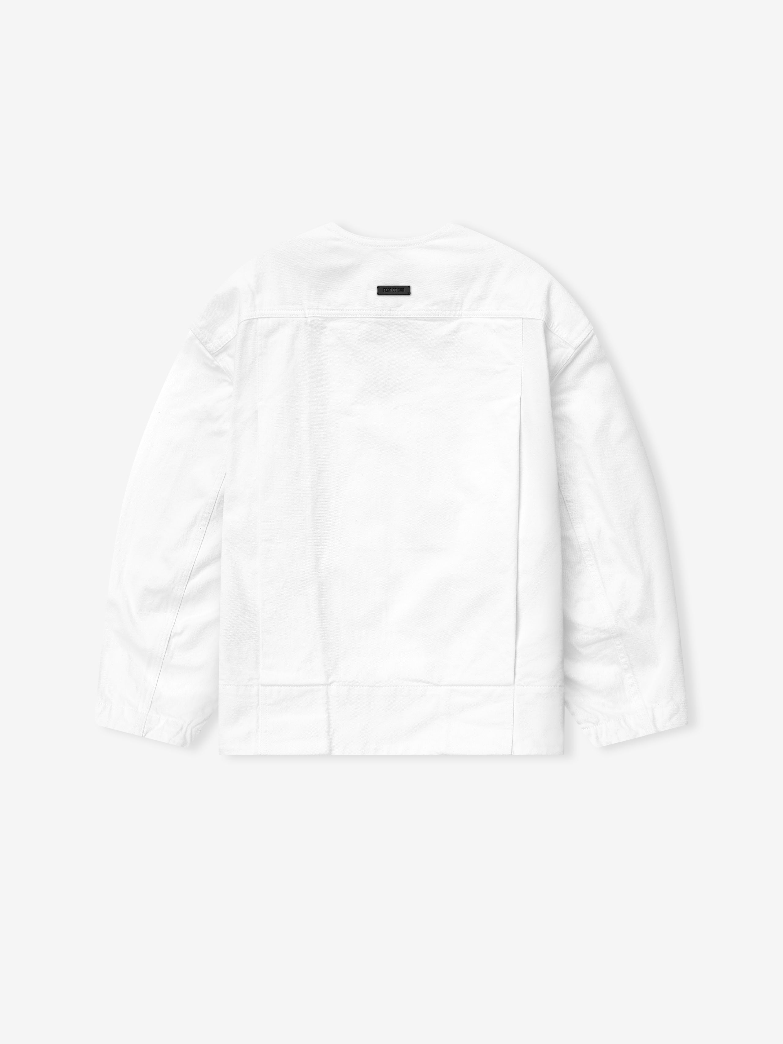 Womens Cotton Twill Relaxed Lapelless Jacket