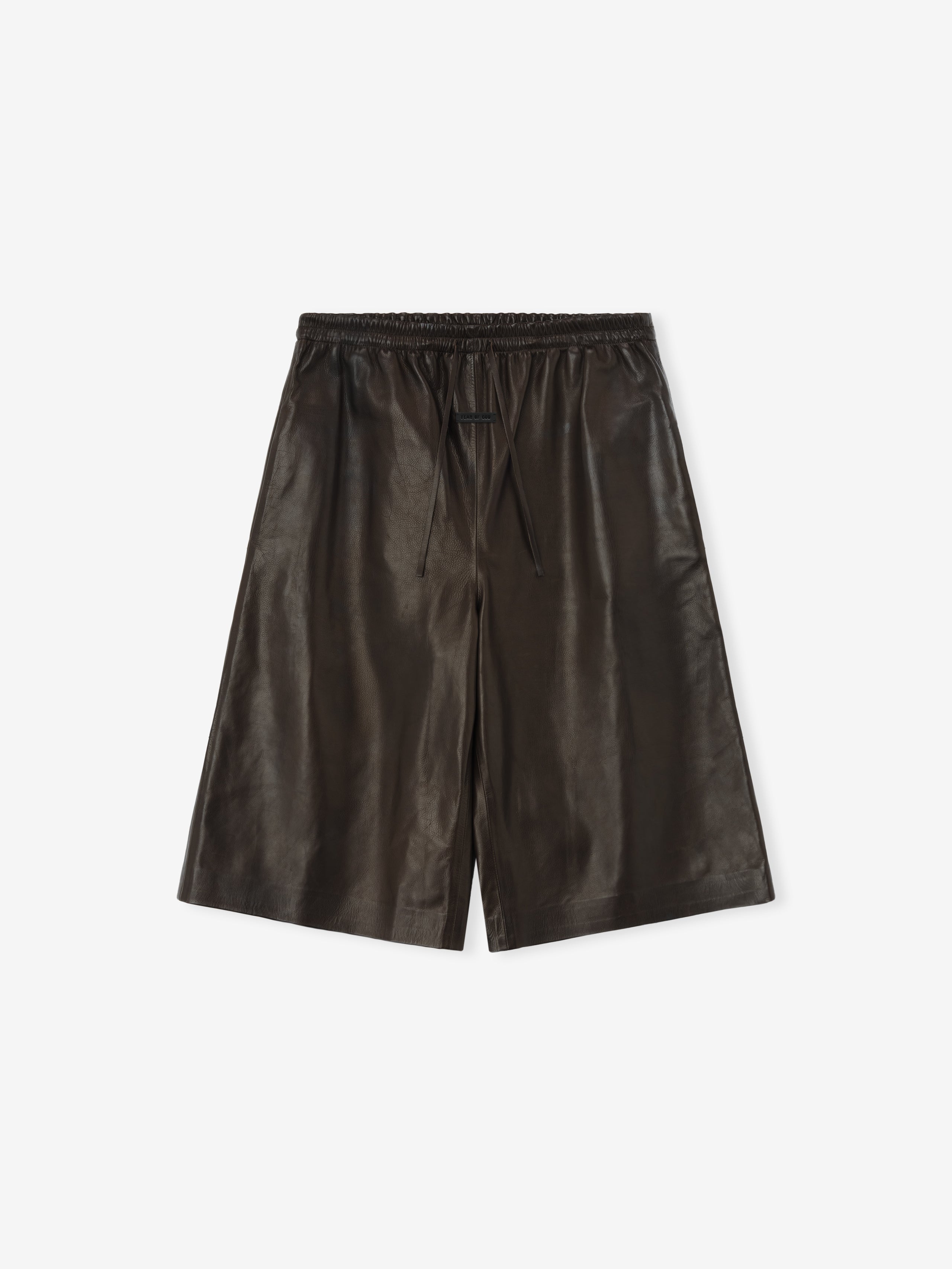 Womens Leather Drawstring Shorts