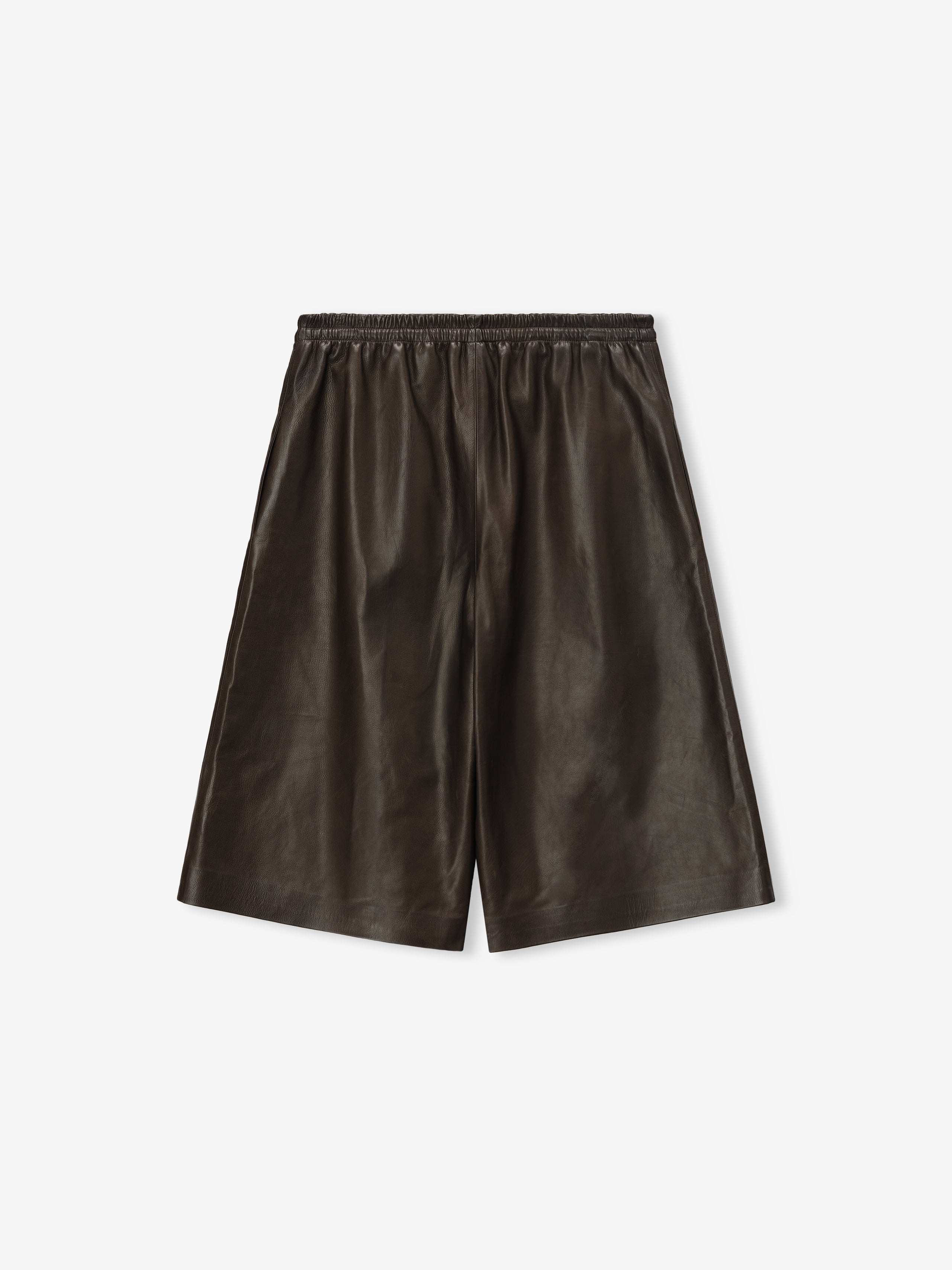 Womens Leather Drawstring Shorts